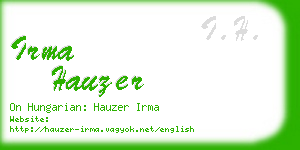 irma hauzer business card